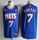 Nets 7 Kevin Durant Blue Nike Diamond 75th Anniversary City Edition Swingman Jersey,baseball caps,new era cap wholesale,wholesale hats
